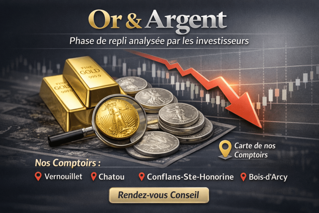 Investissement en or et argent physique dans les Yvelines – pièces et lingots analysés par des professionnels